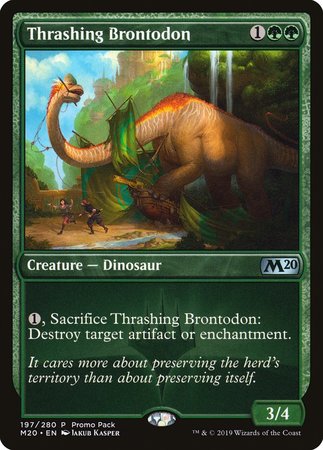 Thrashing Brontodon [Core Set 2020 Promos] | Cracking-Singles