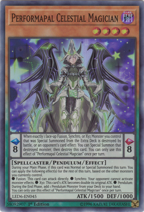 Performapal Celestial Magician [LED6-EN045] Super Rare | Cracking-Singles