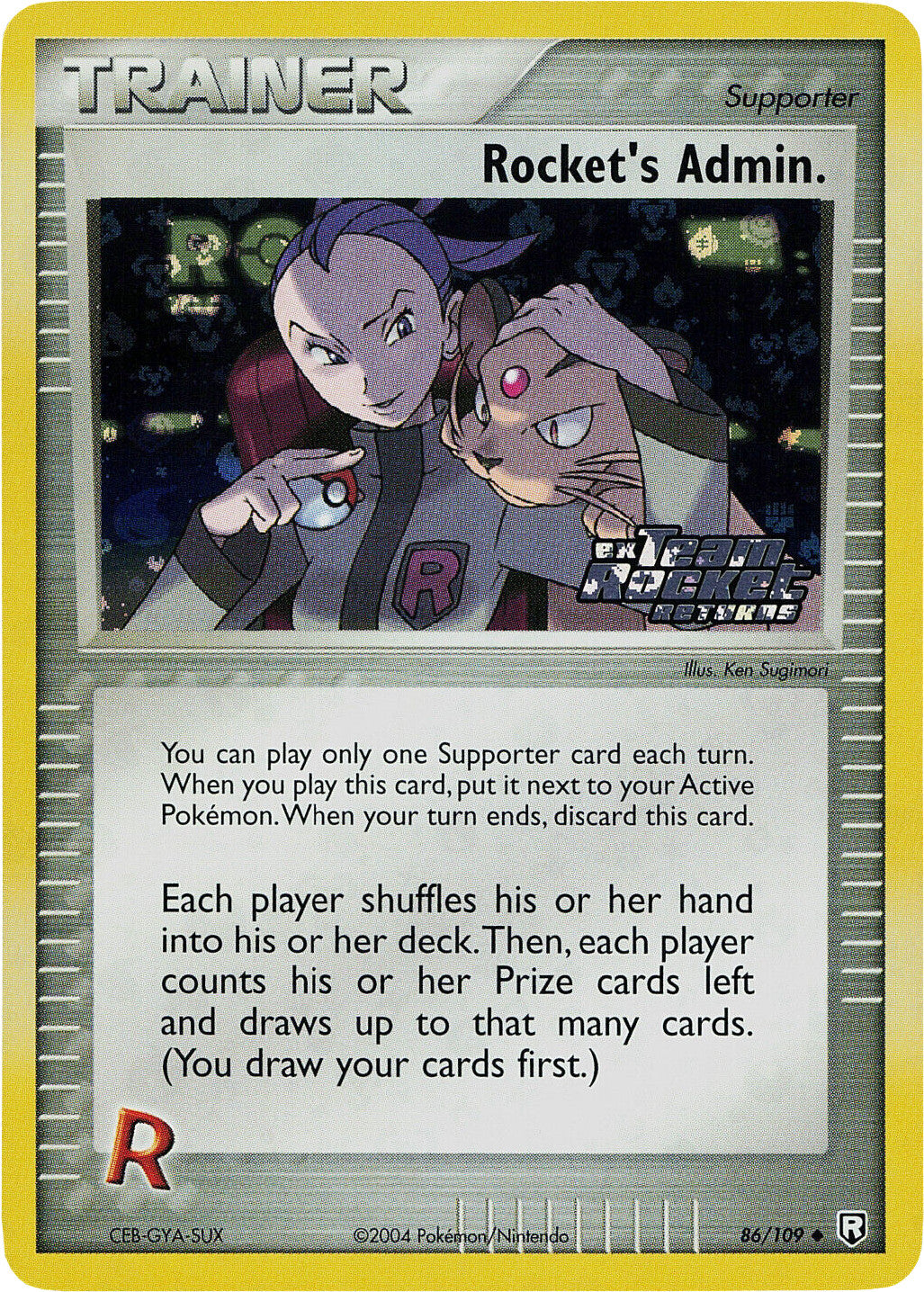 Rocket's Admin. (86/109) (Stamped) [EX: Team Rocket Returns] | Cracking-Singles