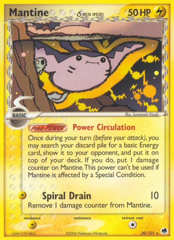 Mantine (20/101) (Delta Species) [EX: Dragon Frontiers] | Cracking-Singles