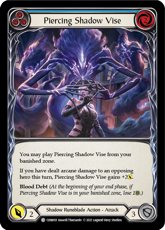 Piercing Shadow Vise (Blue) [CHN018] (Monarch Chane Blitz Deck) | Cracking-Singles