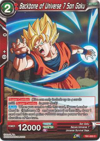 Backbone of Universe 7 Son Goku [TB1-003] | Cracking-Singles