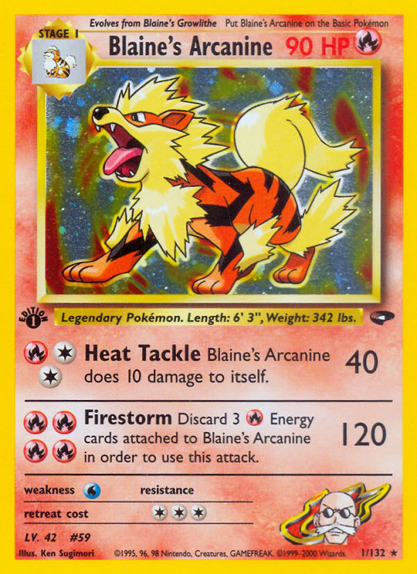 Blaine's Arcanine (1/132) [Gym Challenge 1st Edition] | Cracking-Singles