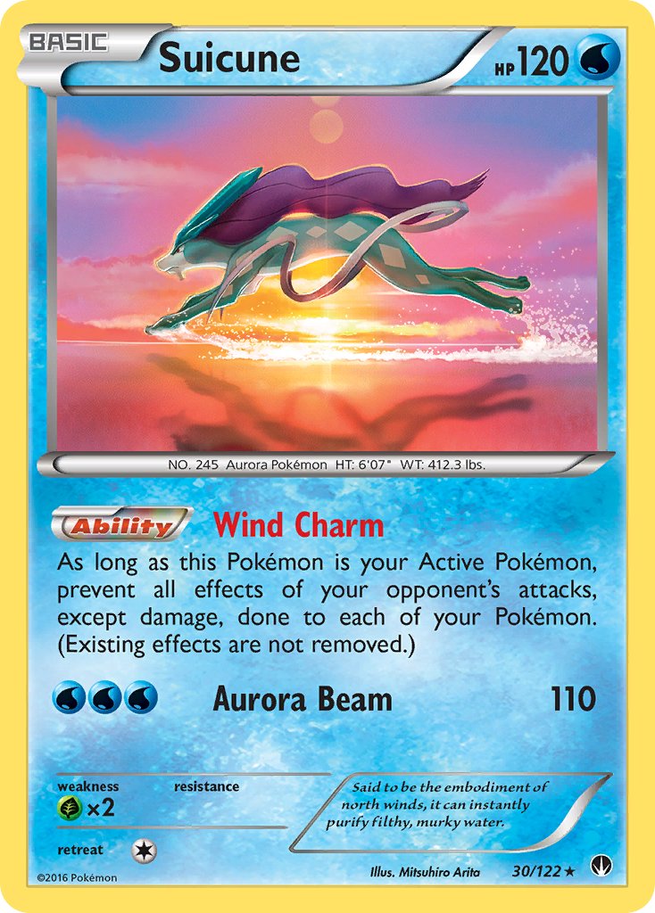 Suicune (30/122) (Cosmos Holo) (Blister Exclusive) [XY: BREAKpoint] | Cracking-Singles