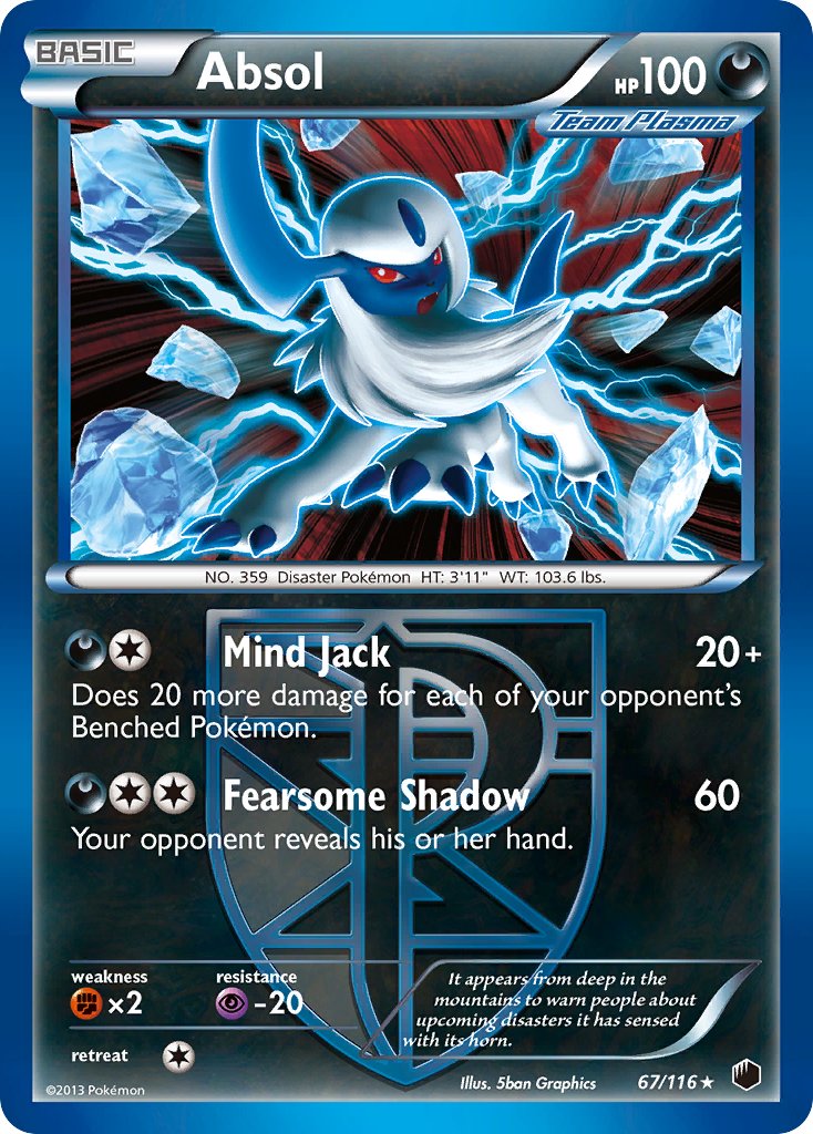 Absol (67/116) (Moltres Legendary Battle Deck) (Theme Deck Exclusive) [Black & White: Plasma Freeze] | Cracking-Singles