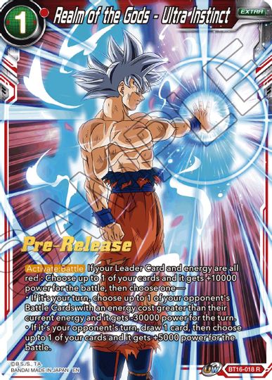 Realm of the Gods - Ultra Instinct (BT16-018) [Realm of the Gods Prerelease Promos] | Cracking-Singles