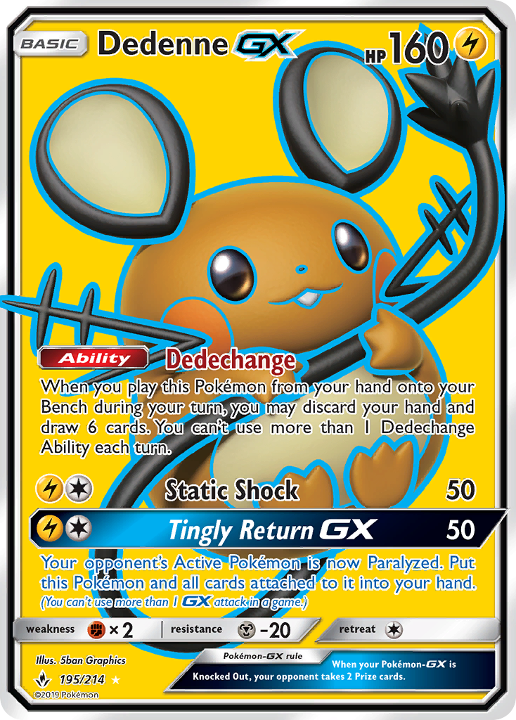 Dedenne GX (195/214) [Sun & Moon: Unbroken Bonds] | Cracking-Singles