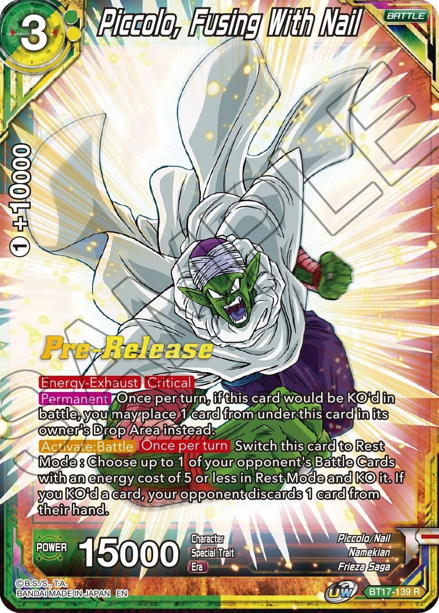 Piccolo, Fusing With Nail (BT17-139) [Ultimate Squad Prerelease Promos] | Cracking-Singles