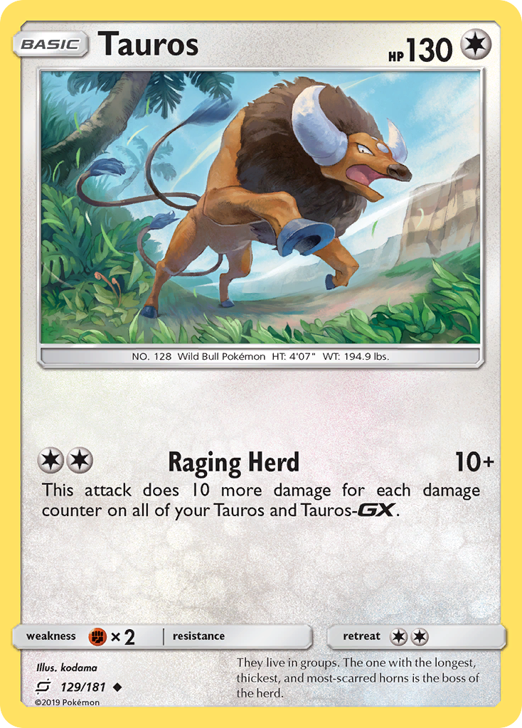 Tauros (129/181) [Sun & Moon: Team Up] | Cracking-Singles