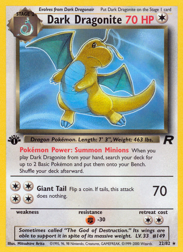 Dark Dragonite (22/82) [Team Rocket 1st Edition] | Cracking-Singles