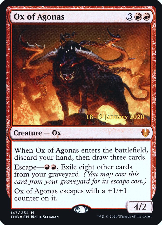 Ox of Agonas [Theros Beyond Death Prerelease Promos] | Cracking-Singles