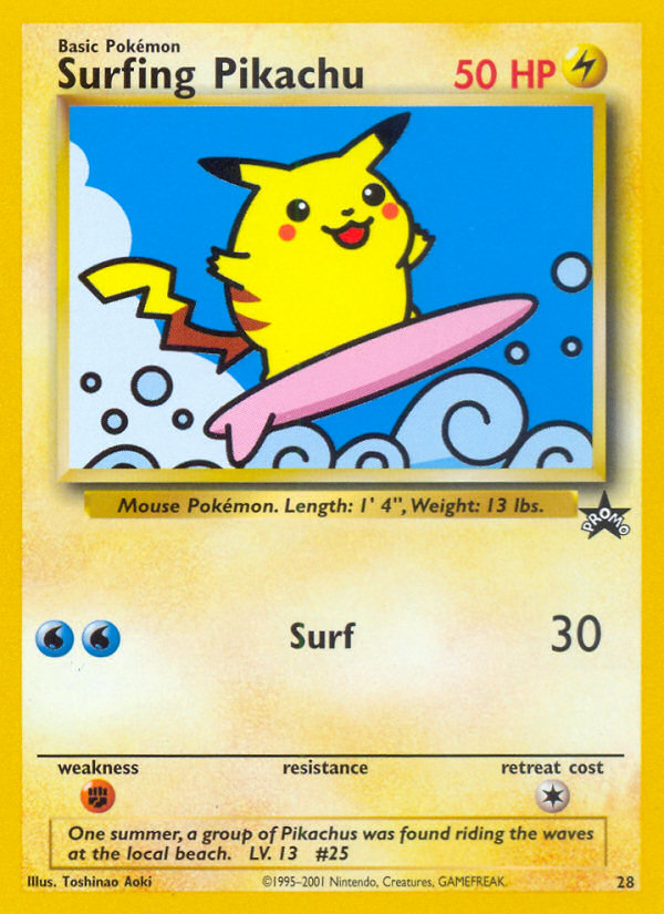 Surfing Pikachu (28) [Wizards of the Coast: Black Star Promos] | Cracking-Singles