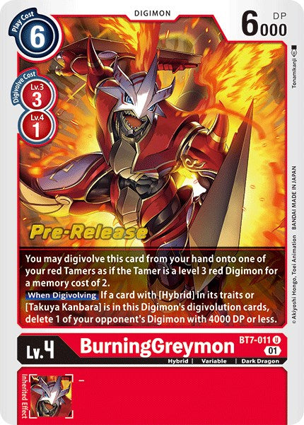 BurningGreymon [BT7-011] [Next Adventure Pre-Release Cards] | Cracking-Singles