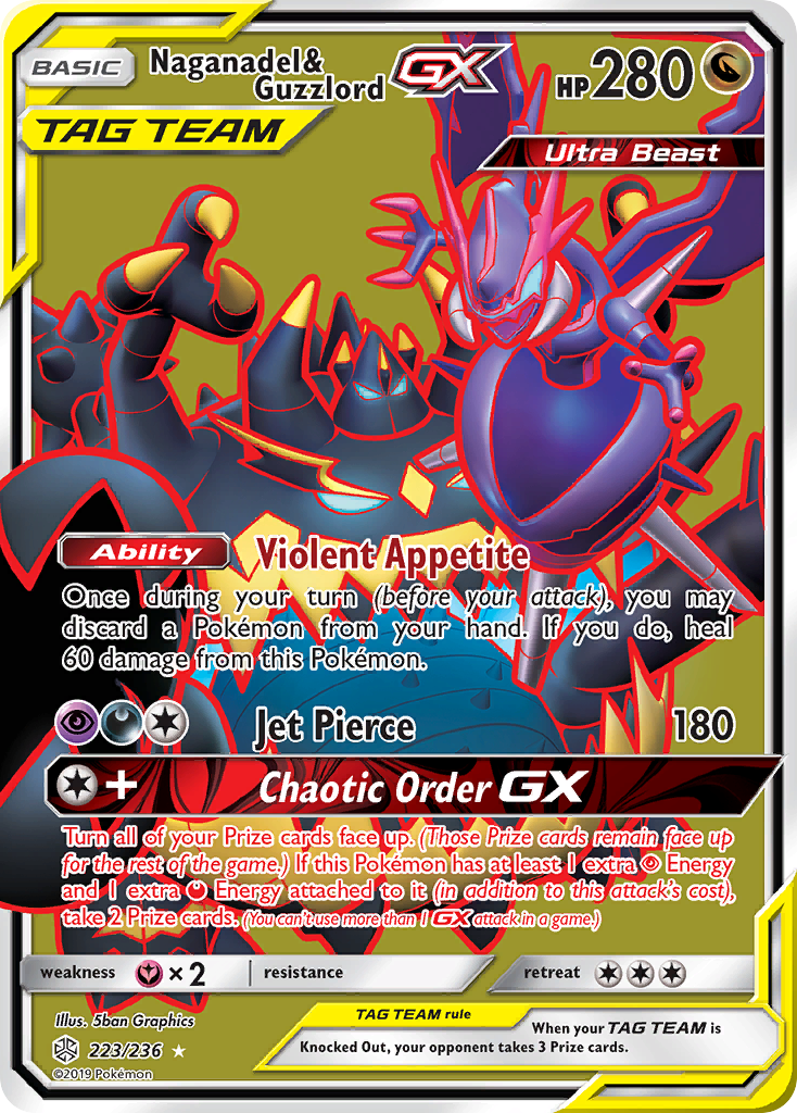 Naganadel & Guzzlord GX (223/236) [Sun & Moon: Cosmic Eclipse] | Cracking-Singles