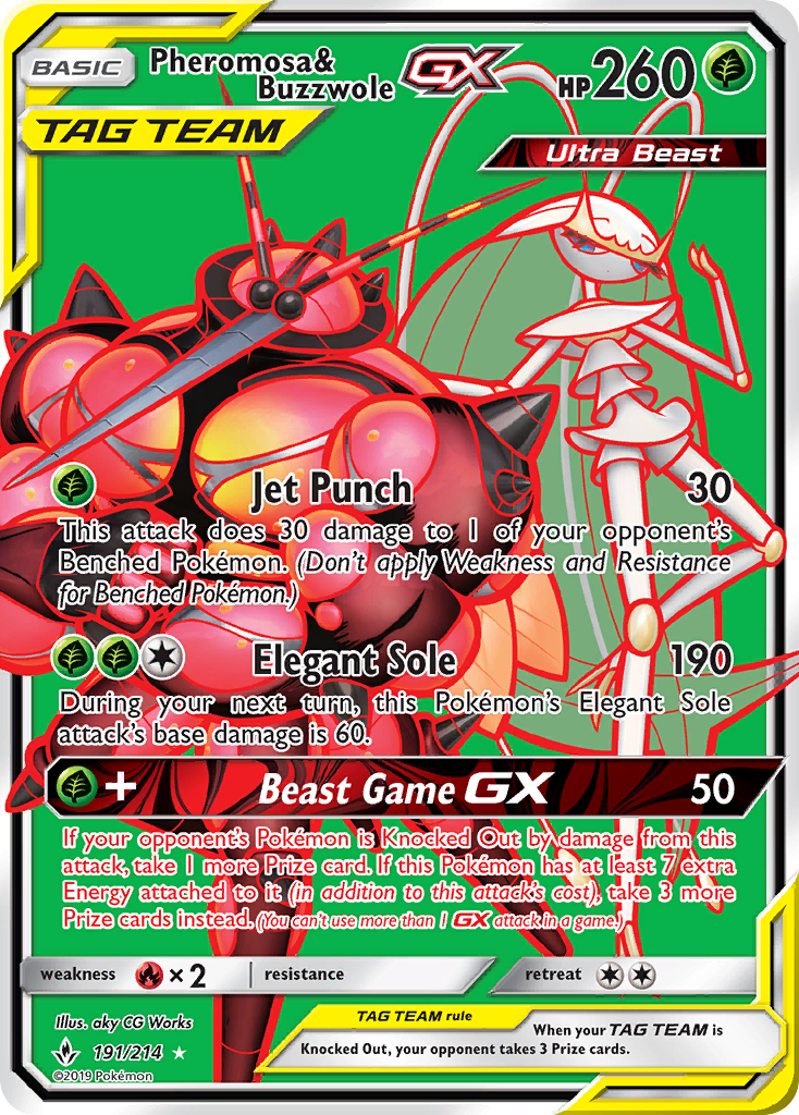 Pheromosa & Buzzwole GX (191/214) [Sun & Moon: Unbroken Bonds] | Cracking-Singles