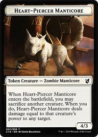 Heart-Piercer Manticore // Dragon Double-sided Token [Commander 2019 Tokens] | Cracking-Singles