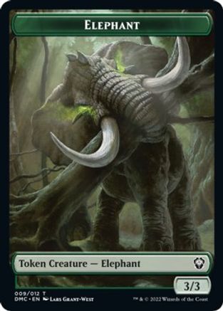 Elephant // Treasure Double-sided Token [Dominaria United Commander Tokens] | Cracking-Singles