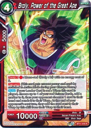 Broly, Power of the Great Ape [BT11-016] | Cracking-Singles