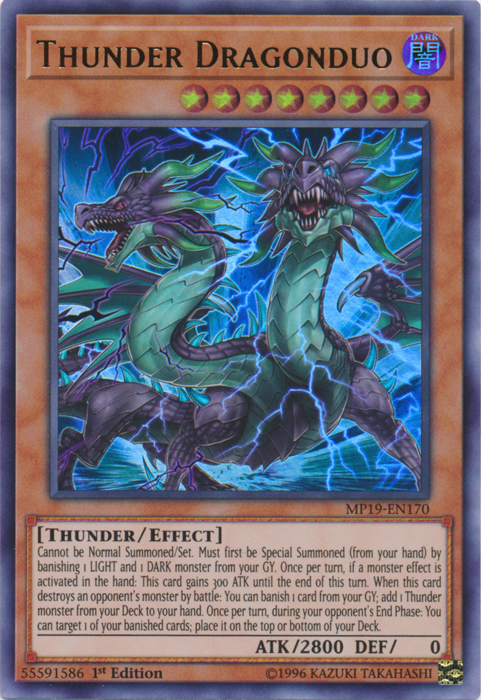 Thunder Dragonduo [MP19-EN170] Ultra Rare | Cracking-Singles