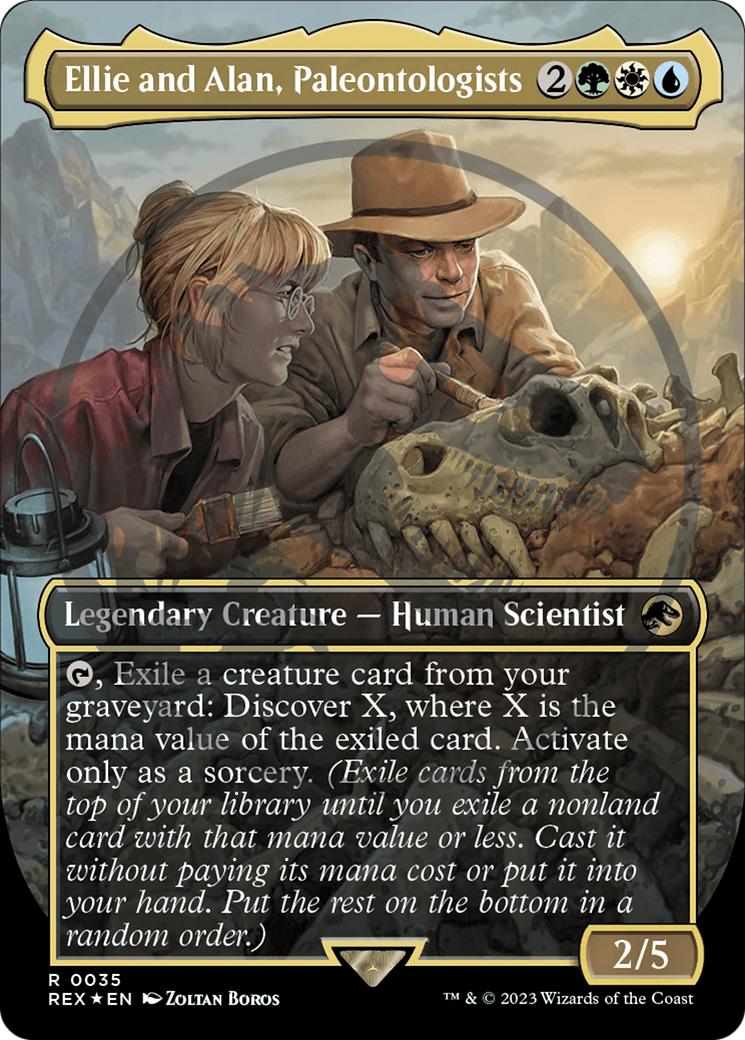 Ellie and Alan, Paleontologists Emblem (Borderless) [Jurassic World Collection Tokens] | Cracking-Singles