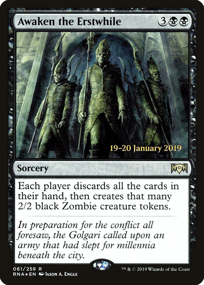 Awaken the Erstwhile [Ravnica Allegiance Prerelease Promos] | Cracking-Singles