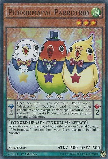 Performapal Parrotrio [YS16-EN005] Super Rare | Cracking-Singles