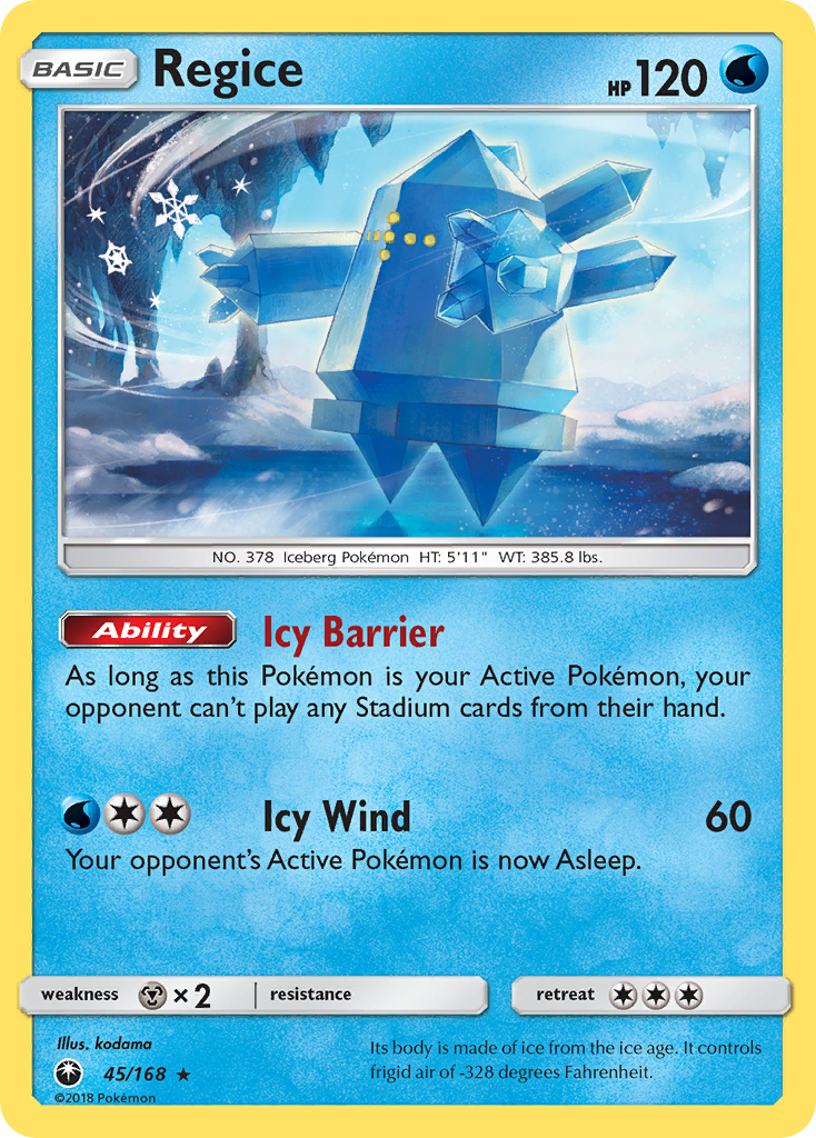 Regice (45/168) [Sun & Moon: Celestial Storm] | Cracking-Singles