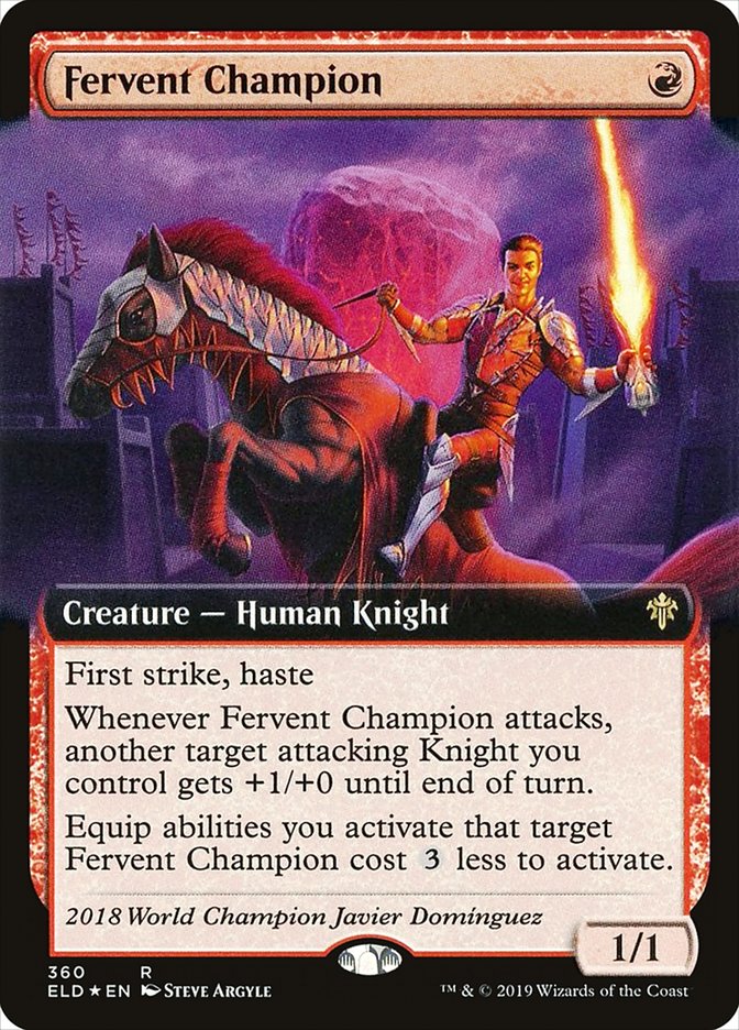 Fervent Champion (Extended Art) [Throne of Eldraine] | Cracking-Singles