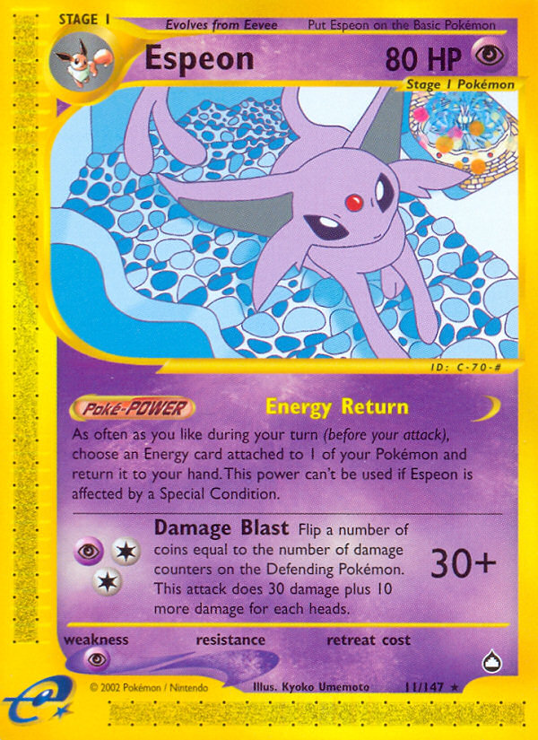 Espeon (11/147) [Aquapolis] | Cracking-Singles