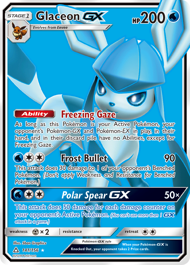 Glaceon GX (141/156) [Sun & Moon: Ultra Prism] | Cracking-Singles