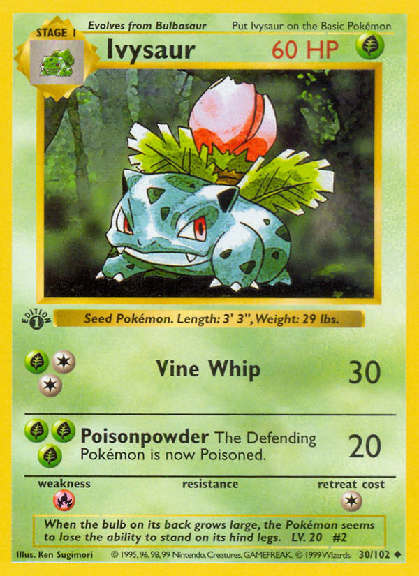 Ivysaur (30/102) (Shadowless) [Base Set 1st Edition] | Cracking-Singles