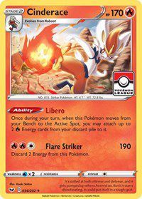 Cinderace (034/202) (League Promo) [Sword & Shield: Base Set] | Cracking-Singles