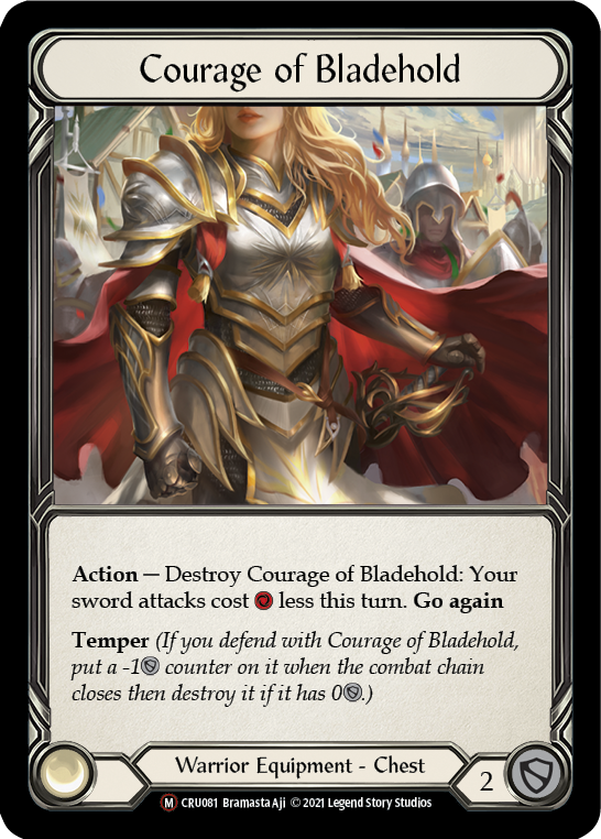 Courage of Bladehold (Rainbow Foil) [CRU081-RF] Unlimited Rainbow Foil | Cracking-Singles