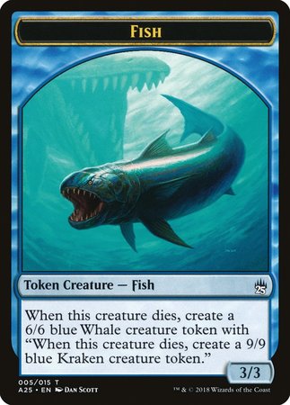 Fish Token (005) [Masters 25 Tokens] | Cracking-Singles