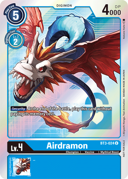 Airdramon [BT3-024] (Buy-A-Box Promo) [Release Special Booster Ver.1.5 Promos] | Cracking-Singles