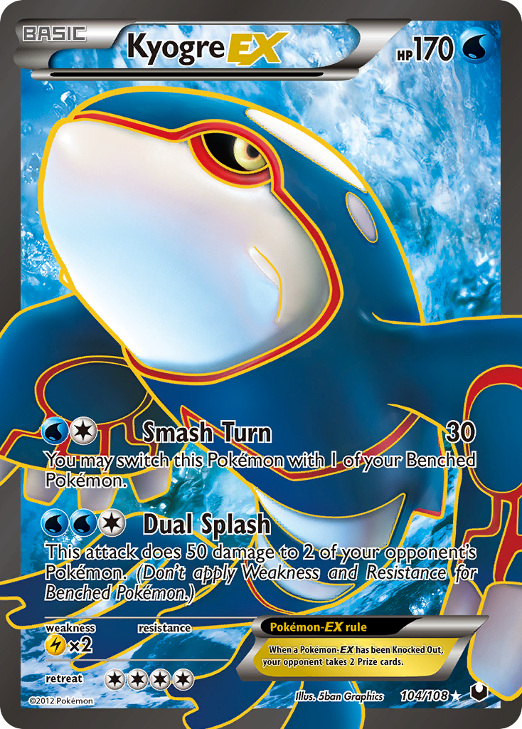 Kyogre EX (104/108) [Black & White: Dark Explorers] | Cracking-Singles