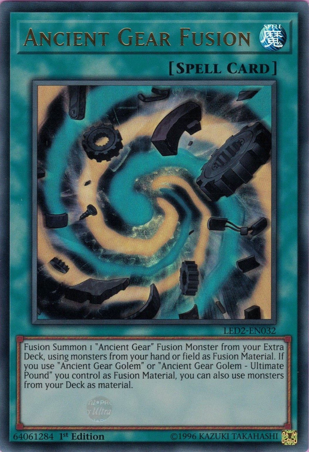 Ancient Gear Fusion [LED2-EN032] Ultra Rare | Cracking-Singles