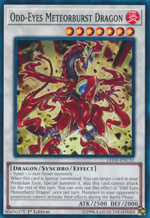 Odd-Eyes Meteorburst Dragon [LEDD-ENC31] Common | Cracking-Singles