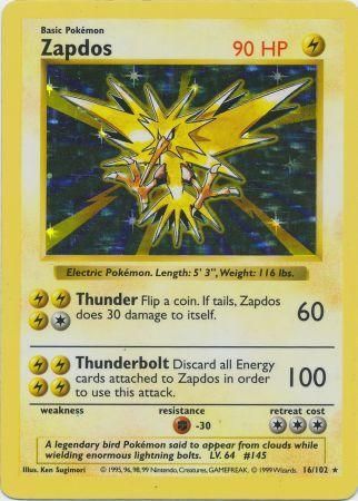 Zapdos (16/102) [Base Set Shadowless Unlimited] | Cracking-Singles