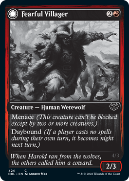 Fearful Villager // Fearsome Werewolf [Innistrad: Double Feature] | Cracking-Singles