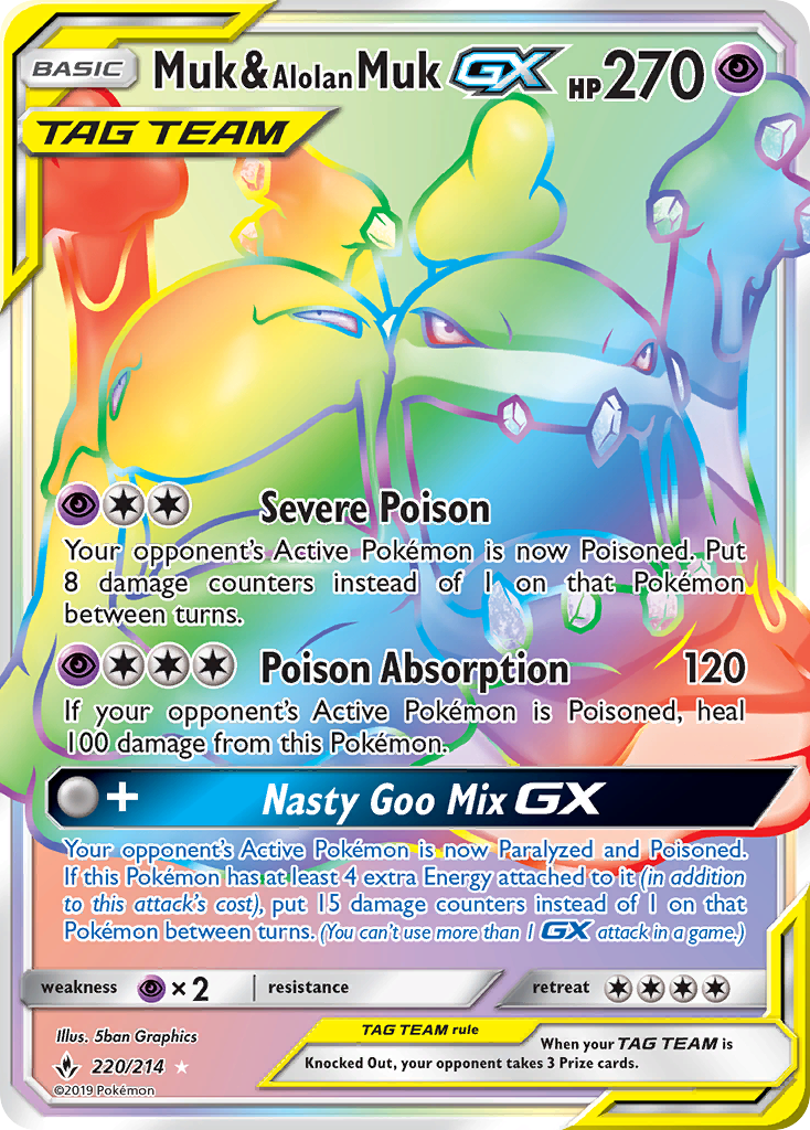 Muk & Alolan Muk GX (220/214) [Sun & Moon: Unbroken Bonds] | Cracking-Singles