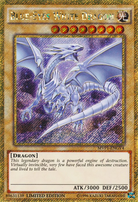 Blue-Eyes White Dragon [MVP1-ENGV4] Gold Secret Rare | Cracking-Singles