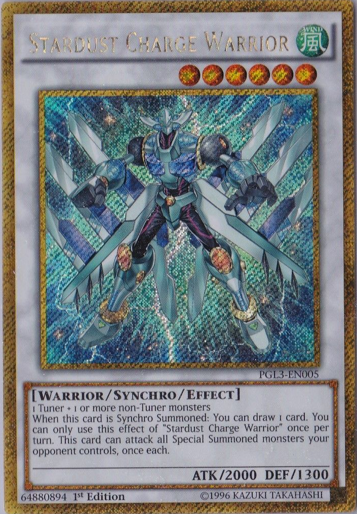 Stardust Charge Warrior [PGL3-EN005] Gold Secret Rare | Cracking-Singles