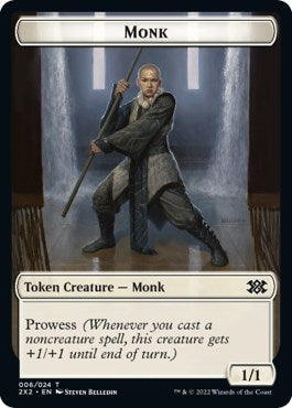 Wrenn and Six Emblem // Monk Double-sided Token [Double Masters 2022 Tokens] | Cracking-Singles