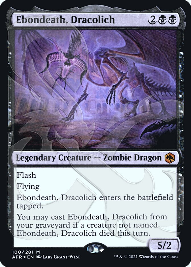 Ebondeath, Dracolich (Ampersand Promo) [Dungeons & Dragons: Adventures in the Forgotten Realms Promos] | Cracking-Singles