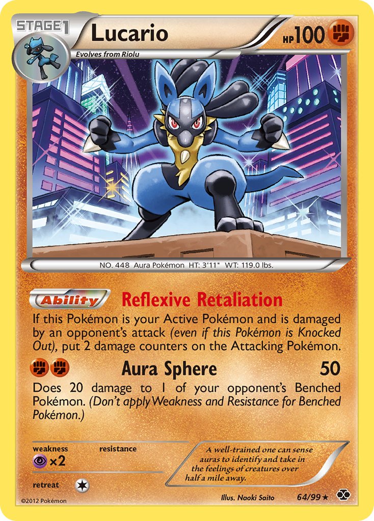 Lucario (64/99) (Cosmos Holo) (Blister Exclusive) [Black & White: Next Destinies] | Cracking-Singles