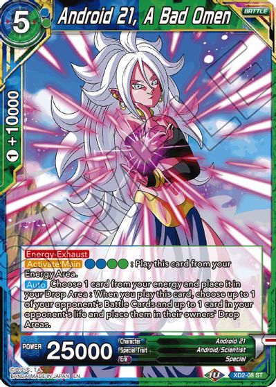 Android 21, A Bad Omen (Reprint) (XD2-08) [Battle Evolution Booster] | Cracking-Singles