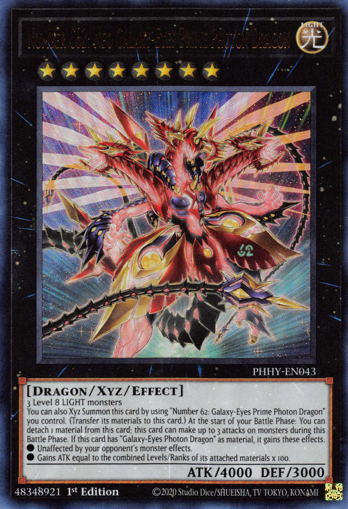 Number C62: Neo Galaxy-Eyes Prime Photon Dragon [PHHY-EN043] Ultra Rare | Cracking-Singles