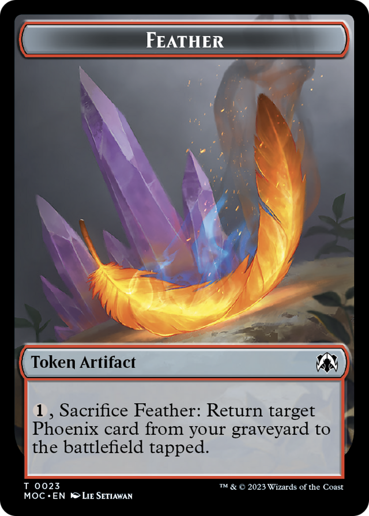 Feather // Servo Double-Sided Token [March of the Machine Commander Tokens] | Cracking-Singles