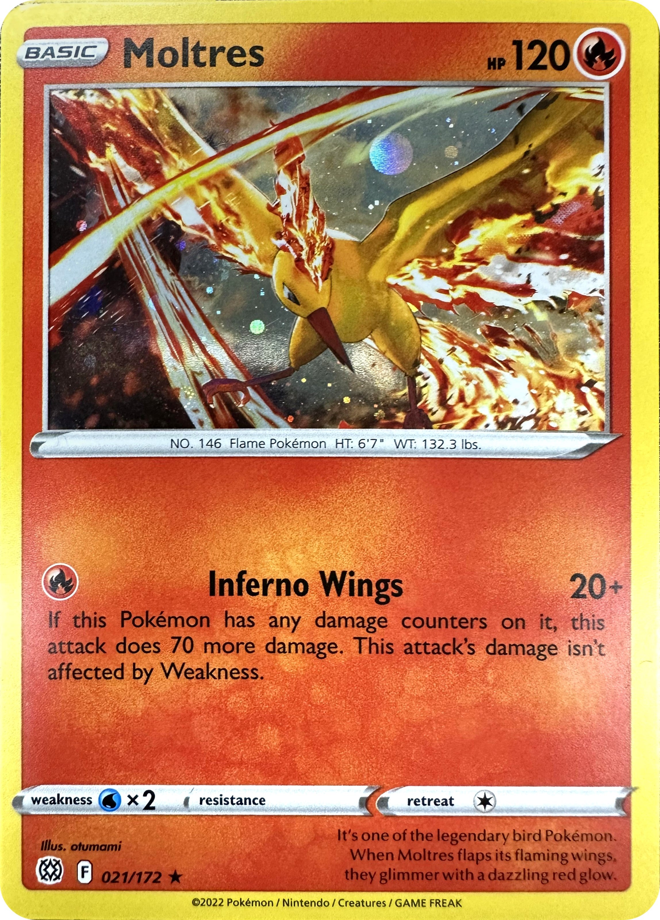 Moltres (021/172) (Cosmos Holo) [Sword & Shield: Brilliant Stars] | Cracking-Singles